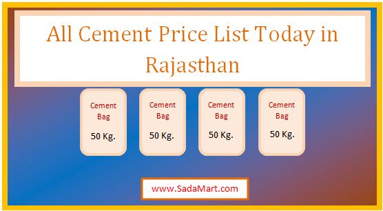 all cement price list today in rajasthan