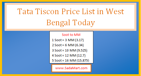 tata tiscon price list in west bengal